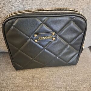 Joan & David Black Quilted Cosmetic Bag NWOT